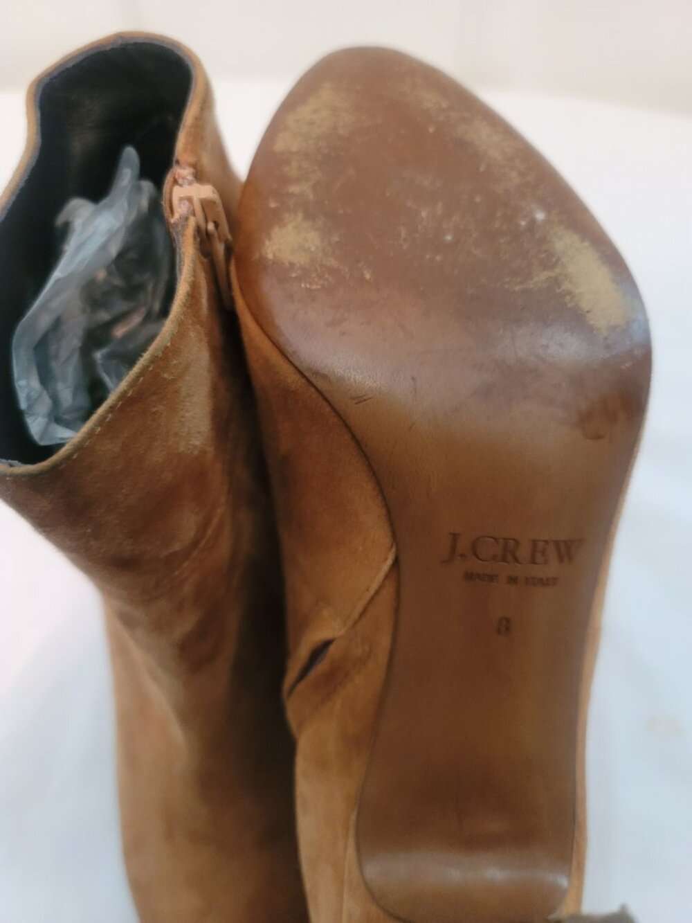 J.Crew Made in Italy Brown Leather Ankle Boots Size 8